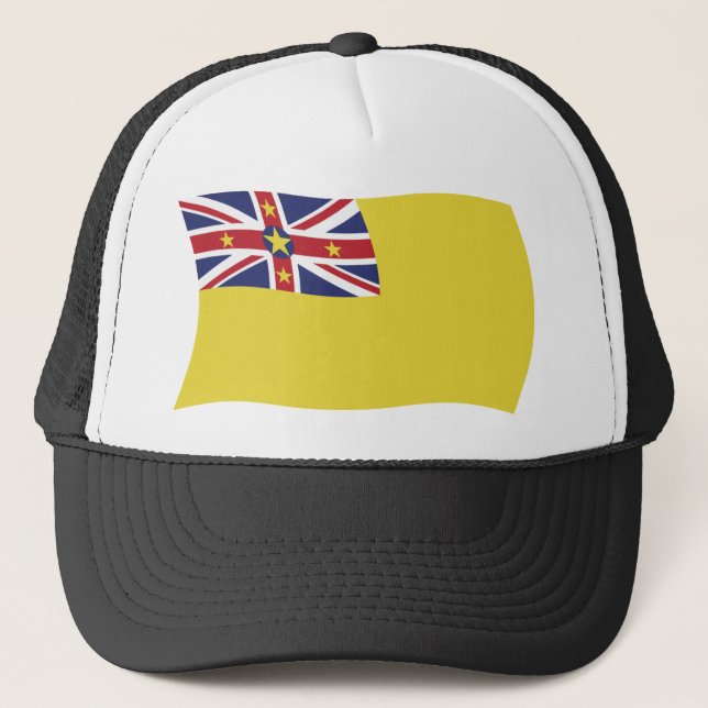 Niue Flag Hat Truckerkappe (Vorderseite)