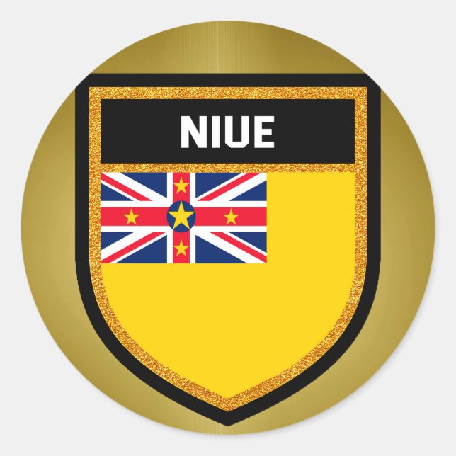 Niue Flag Runder Aufkleber (Vorderseite)
