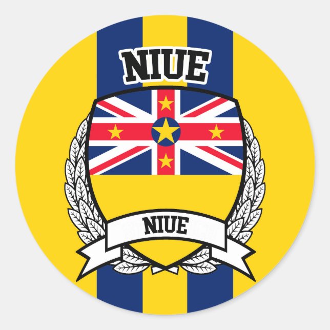 Niue Runder Aufkleber (Vorderseite)