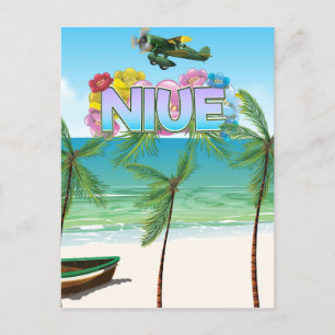 Niue Südpazifik Reiseplakat Postkarte