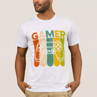 Niveau Haut Gamer Tee - Jouer Dur, Niveau Haut, Ré