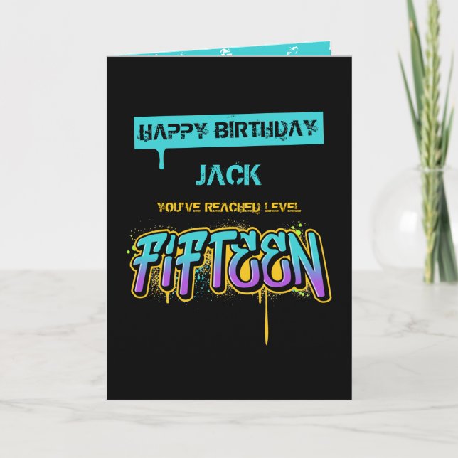 Niveau Quinze Carte Anniversaire (Devant)