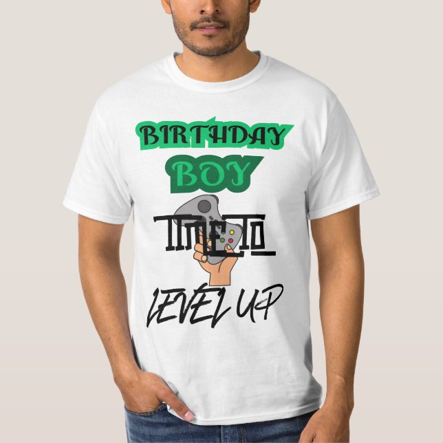 Niveau Up Anniversaire Jeu vidéo garçon T-shirt -  (Devant)