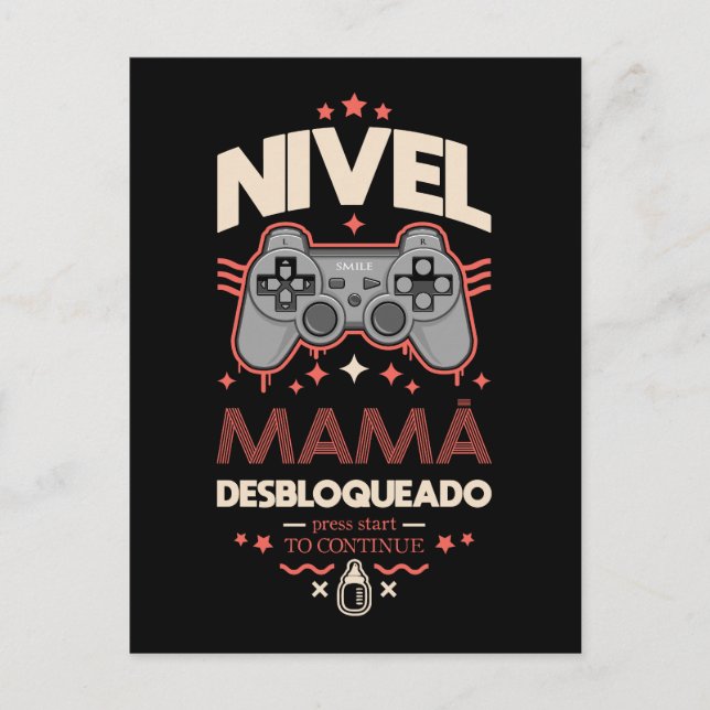 Nivel Mama desbloqueado Postkarte (Vorderseite)