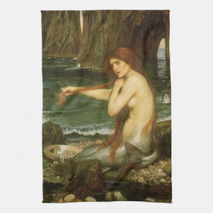 Nixe von John William Waterhouse Geschirrtuch