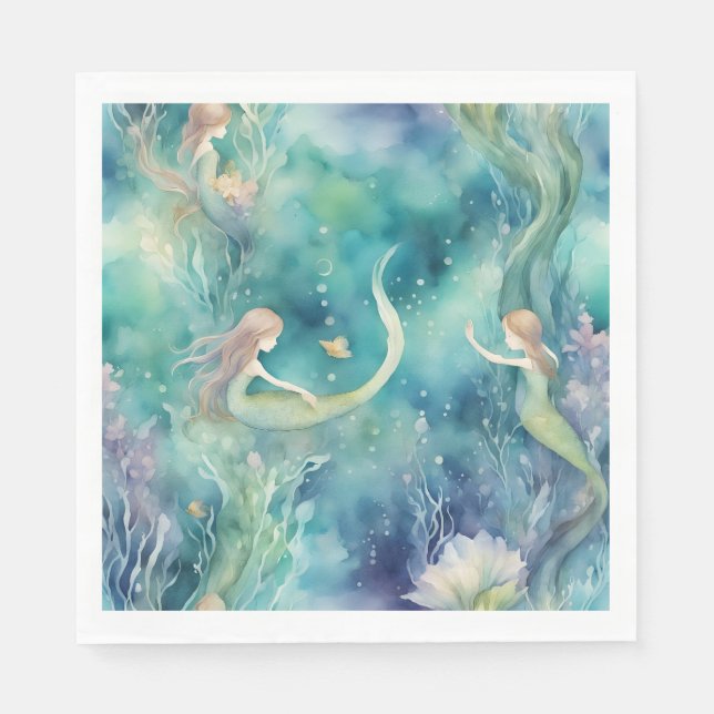 Nixen-Aquarell-Kunst  Serviette (Vorderseite)
