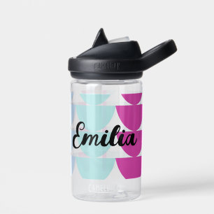Nixen-Schuppen Blau Rosa Kinder Name Trinkflasche