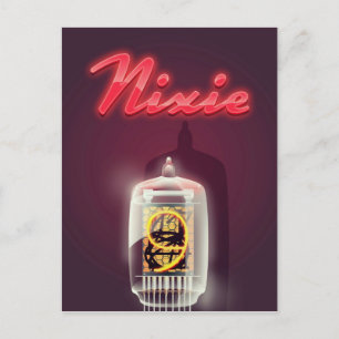 Nixie Tube Vintage Poster Postkarte
