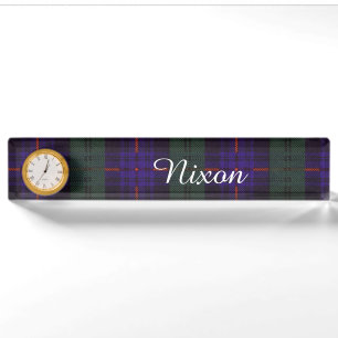 Nixon-Familienclan karierter schottischer Kilt Namensplakette