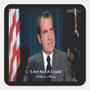 Nixon und kein Crook-Zitat Quadratischer Aufkleber