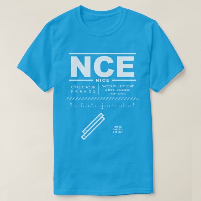 Nizza Côte d'Azur Airport NCE T - Shirt (Design vorne)