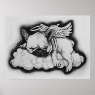 "Nizza" - französische Bulldoggen-Engels-Zeichnen Poster