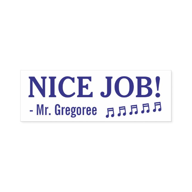 "NIZZA JOB!" Teacher Rubber Stamp Permastempel (Design)