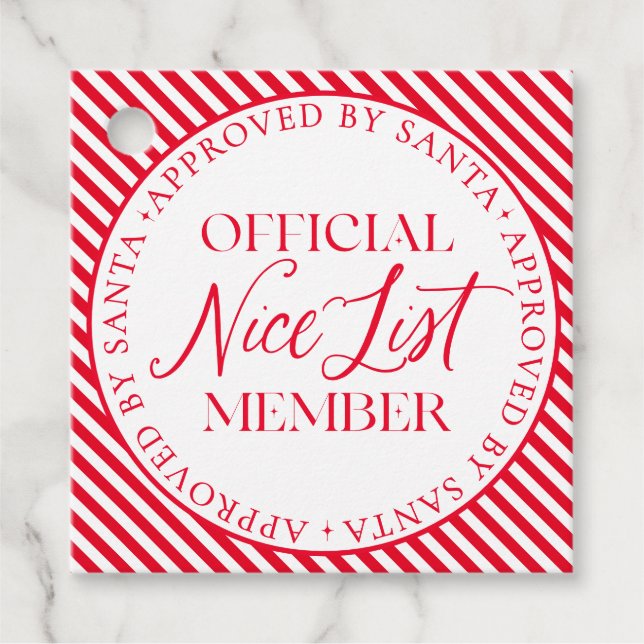 Nizza Liste Mitglied von Weihnachten Geschenkanhänger (Vorderseite)