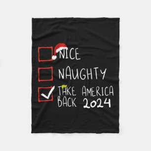 Nizza Naughty Nimm Amerika zurück 2024 Funny Trump Fleecedecke