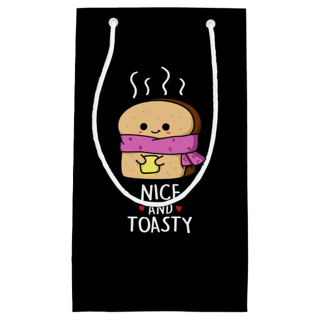 Nizza und Toastgewitzter Toast Butter Pun Dark BG Kleine Geschenktüte (Vorderseite)