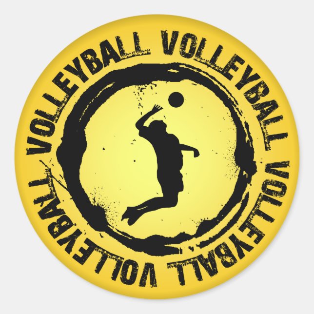 Nizza Volleyball Siegel (männlich) Runder Aufkleber (Vorderseite)
