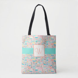 NJ Beach Themed Monogram Tasche