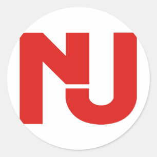 NJ Grafik (rot) Runder Aufkleber