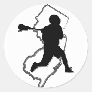 NJ Lacrosse-Aufkleber Runder Aufkleber