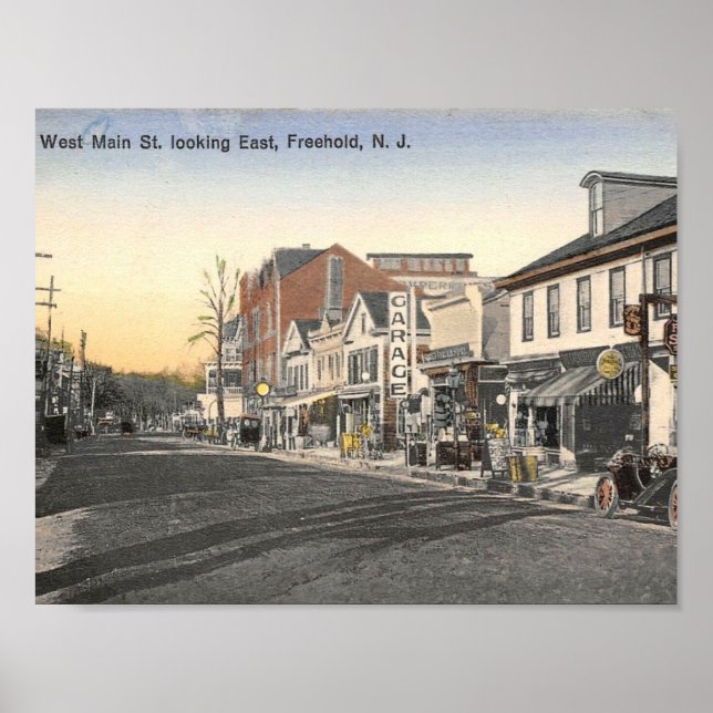 NJ, West Main St, Vintage Poster (Vorne)