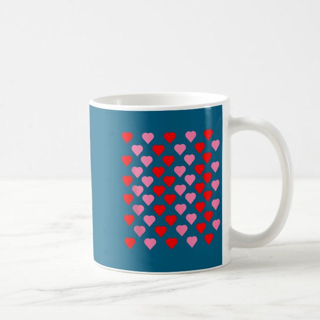 Nk And Red Hearts Lovers Funny Valentine’s Day Hum Kaffeetasse (Rechts)