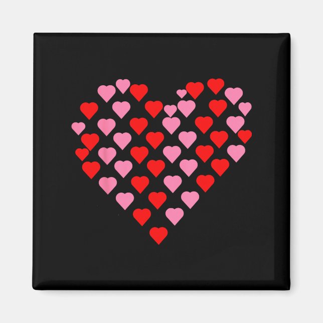 Nk And Red Hearts Lovers Funny Valentine’s Day Hum Magnet (Vorne)