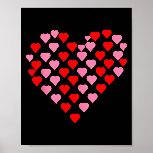 Nk And Red Hearts Lovers Funny Valentine’s Day Hum Poster (Vorne)