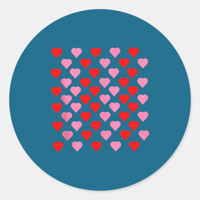Nk And Red Hearts Lovers Funny Valentine’s Day Hum Runder Aufkleber (Vorderseite)