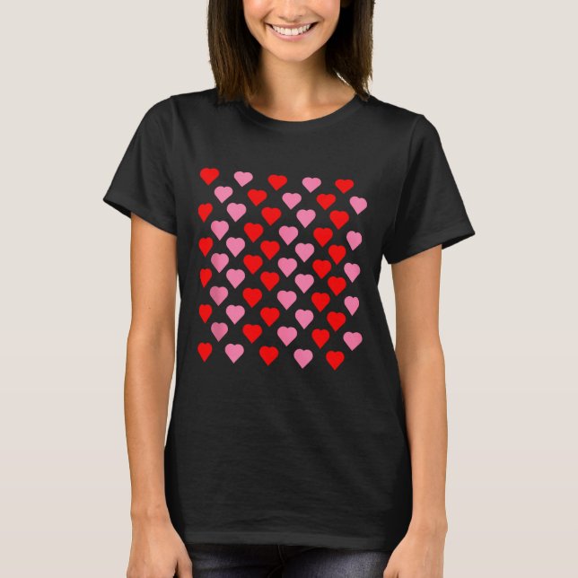 Nk And Red Hearts Lovers Funny Valentine’s Day Hum T-Shirt (Vorderseite)