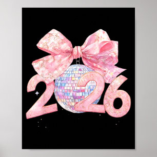 Nk Bow Kokette Disco Ball Frohes Neues Jahr 2026  Poster