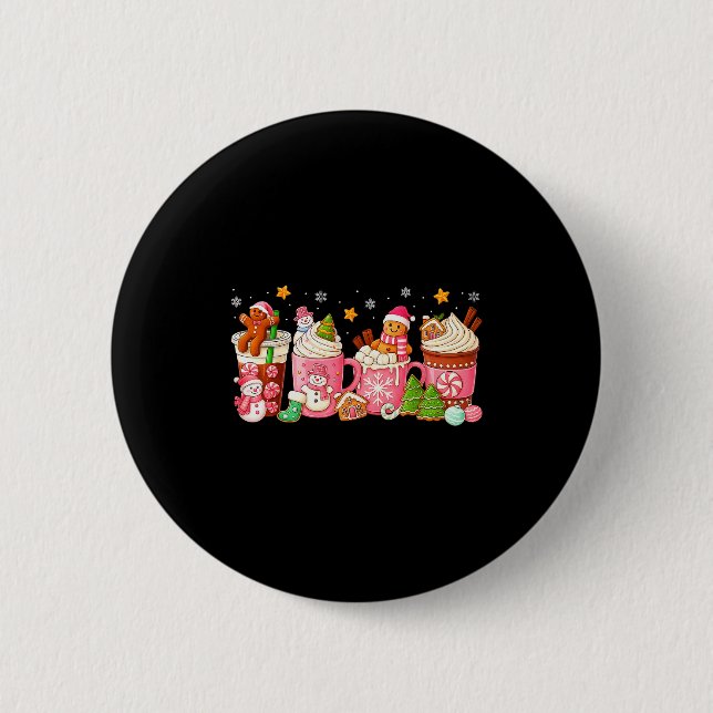 Nk Christmas Coffee Xmas Gingerbread Man Cookie Co Button (Vorderseite)
