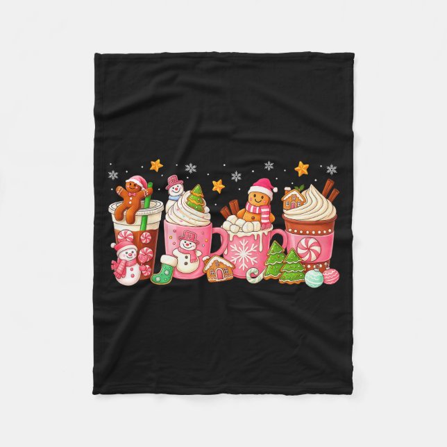 Nk Christmas Coffee Xmas Gingerbread Man Cookie Co Fleecedecke (Vorderseite)