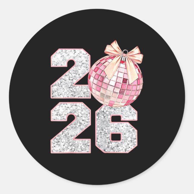 Nk Coquette 2026 New Year Shirt _ Aesthetic Holida Runder Aufkleber (Vorderseite)
