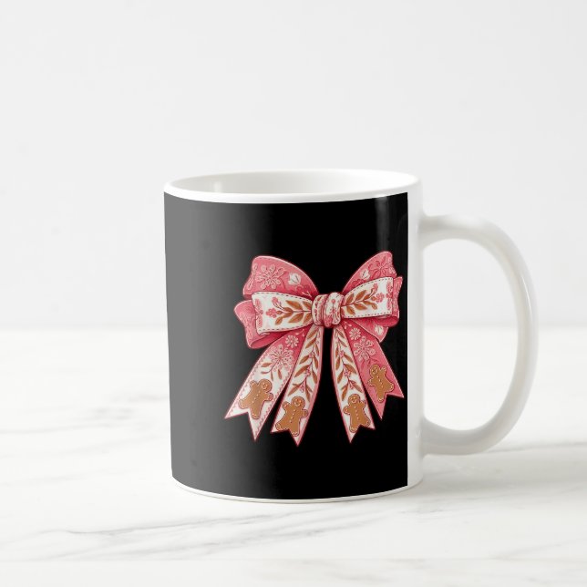 Nk Coquette Bow Christmas Gingerbread Man Girly Xm Kaffeetasse (Rechts)