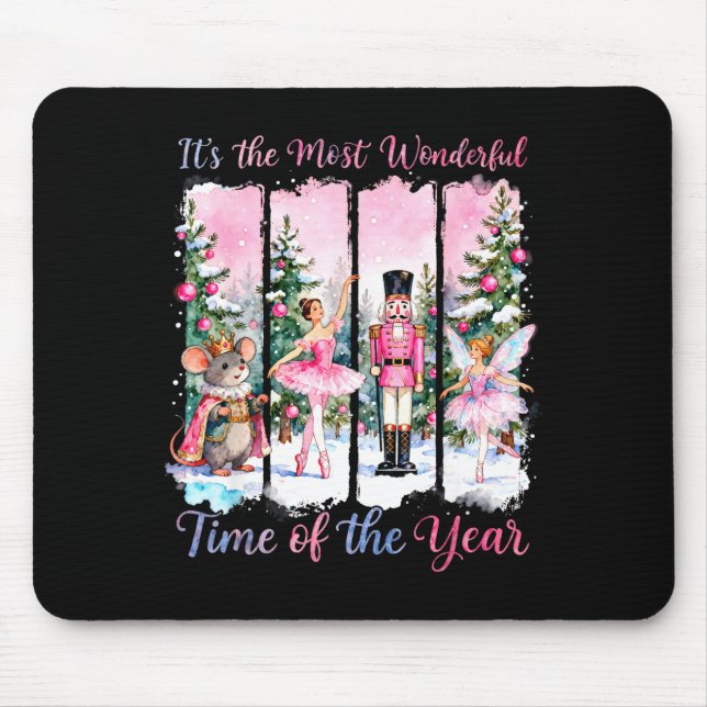 Nk Coquette Bow Nutcracker Friends Snow Globe Chri Mousepad (Vorne)