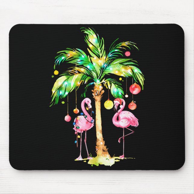 Nk Flamingo Christmas Palm Tree Trocal Xmas Holida Mousepad (Vorne)