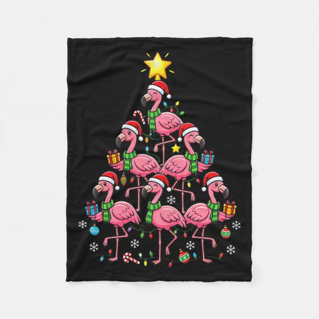 Nk Flamingo Christmas Tree Santa Flamingo Holiday  Fleecedecke (Vorderseite)