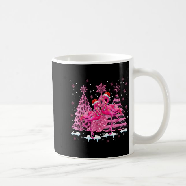 Nk Flamingo Santa Hat Leopard Christmas Tree Xmas  Kaffeetasse (Rechts)