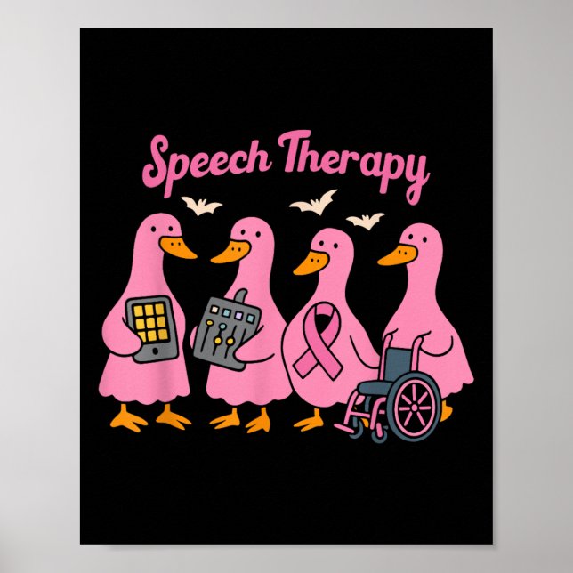 Nk Goose Ribbon Speech Language Pathologist Therap Poster (Vorne)