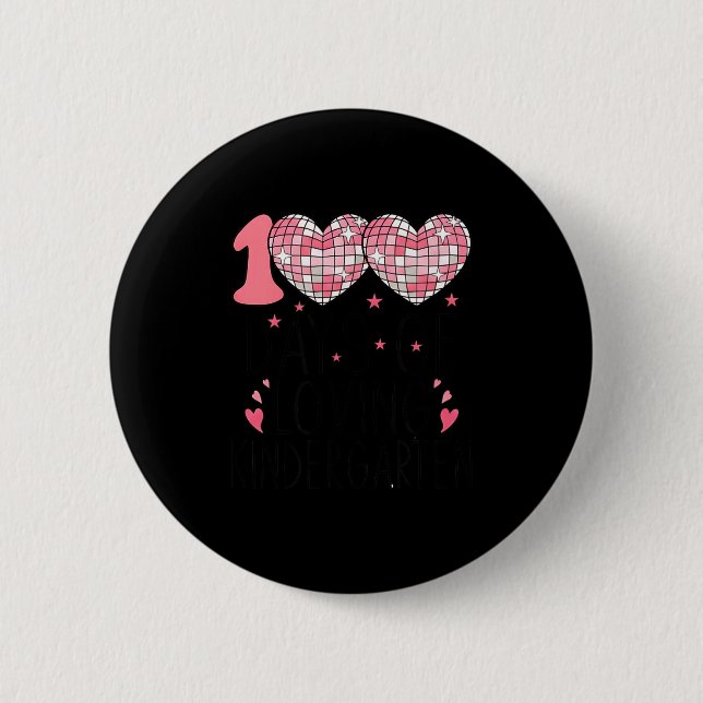 Nk Heart Kindergarten Valentine 100 Days For Girl  Button (Vorderseite)
