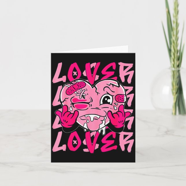 Nk Loser Lover Nk Drip Heart Matching Tee For Men  Karte (Vorderseite)