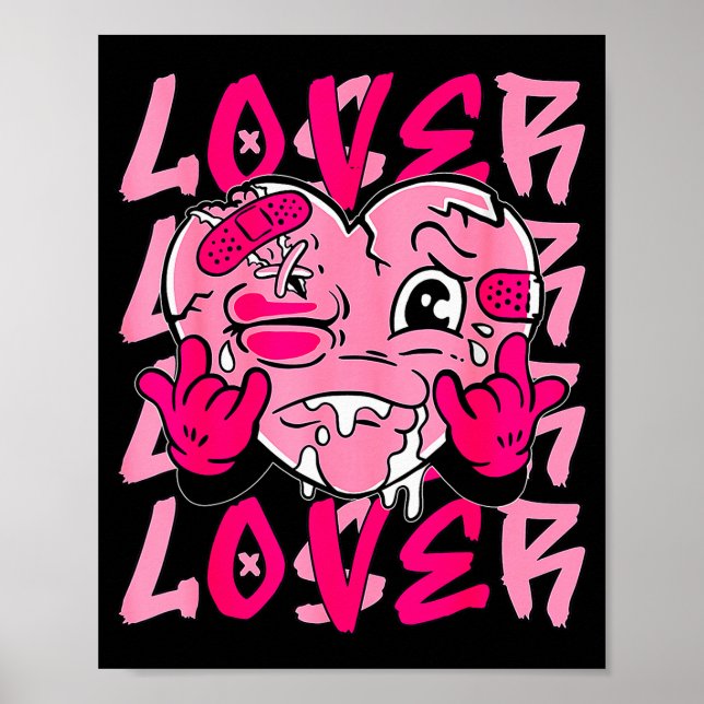 Nk Loser Lover Nk Drip Heart Matching Tee For Men  Poster (Vorne)