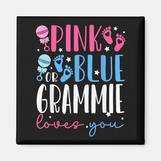 nk oder Blau Grammie Loves You Geschlecht Enthüllu Magnet (Vorne)