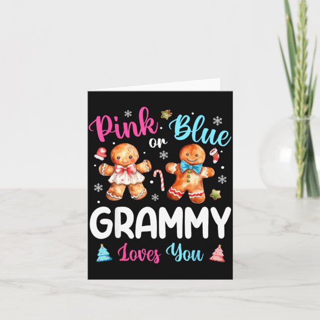 Nk Or Blue Grammy Loves You Gender Reveal Christma Karte (Vorderseite)