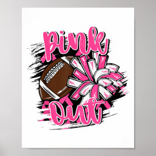 Nk Out Football Breast Cancer Awareness Cheer Mama Poster