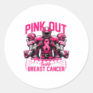 Nk Out Tackle Breast Cancer Awareness American Foo Runder Aufkleber
