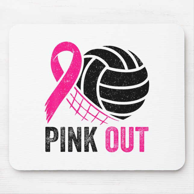 Nk Out Volleyball Breast Cancer Awareness Nk Ribbo Mousepad (Vorne)