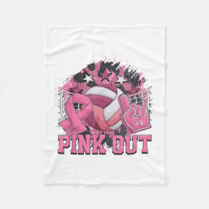 Nk out Volleyball Ribbon Brustkrebs Bewusstsein Fleecedecke