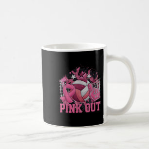 Nk out Volleyball Ribbon Brustkrebs Bewusstsein Kaffeetasse